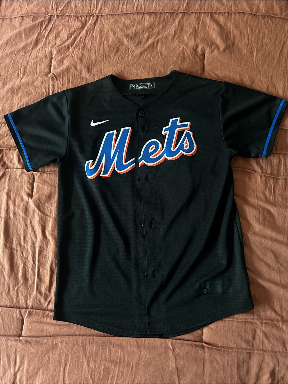Nike New York Mets Kids Black Baseball Jersey